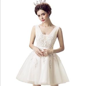 Ivory Tulle Homecoming Dress 💫